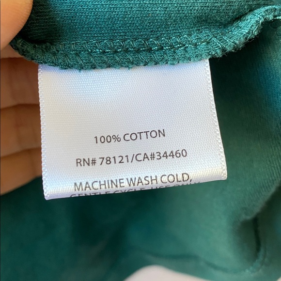 EILEEN FISHER Women's 3/4-Sleeve Shirt Top Deep Green Size Small Cotton Basic - Picture 6 of 7